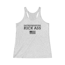 Load image into Gallery viewer, Women&#39;s  FLAG EDITION Entrepreneurs Kick Ass® Tri-Blend Racerback Tank
