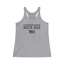 Load image into Gallery viewer, Women&#39;s  FLAG EDITION Entrepreneurs Kick Ass® Tri-Blend Racerback Tank
