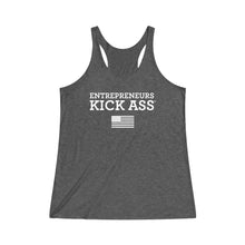 Load image into Gallery viewer, Women&#39;s  FLAG EDITION Entrepreneurs Kick Ass® Tri-Blend Racerback Tank
